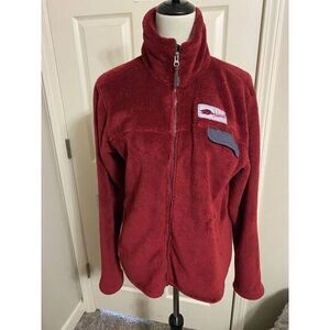 Razorback Red Fleece Jacket Cozy Warm Zip-Up Women's Outerwear‎